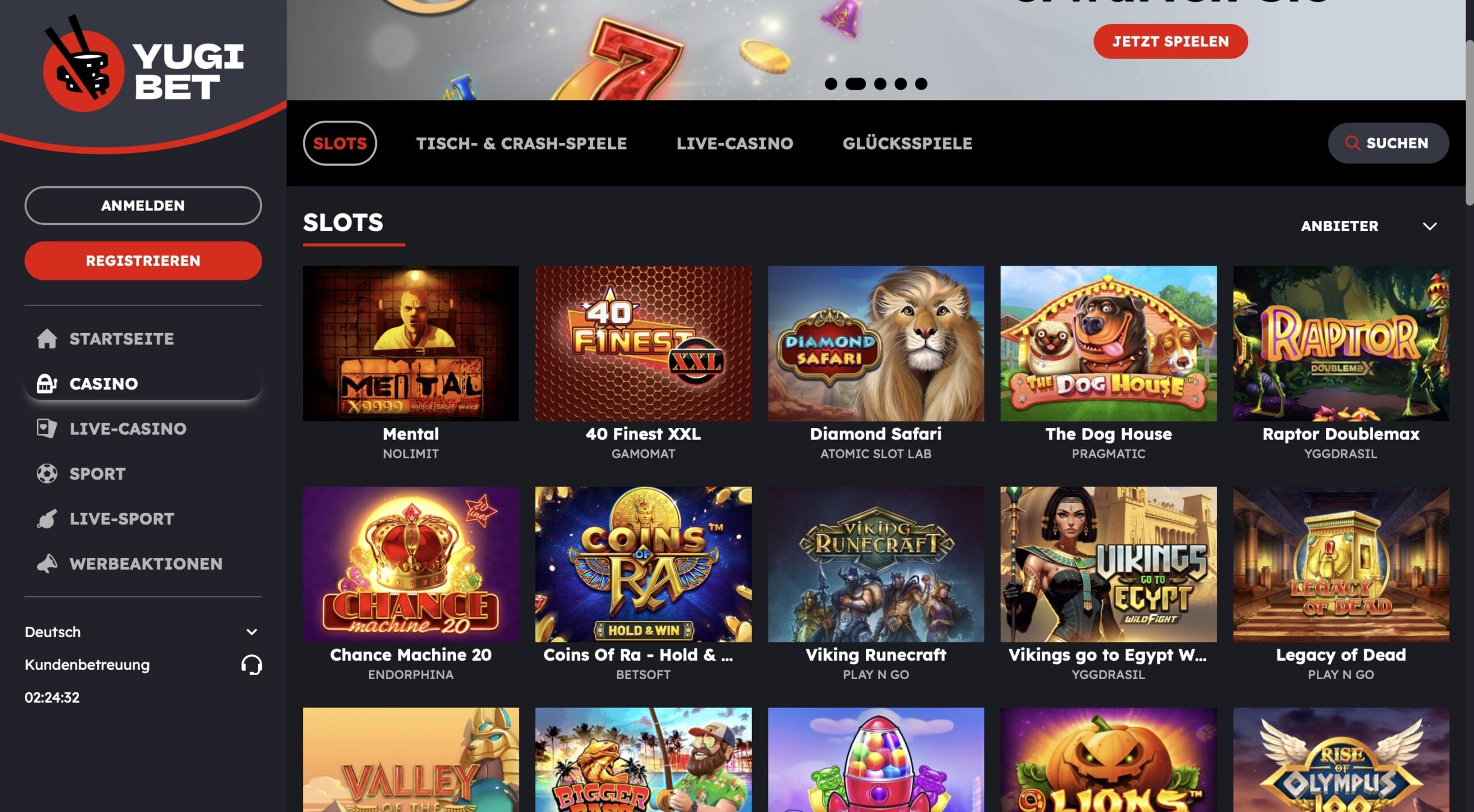 Spiele bei Yugibet Casino