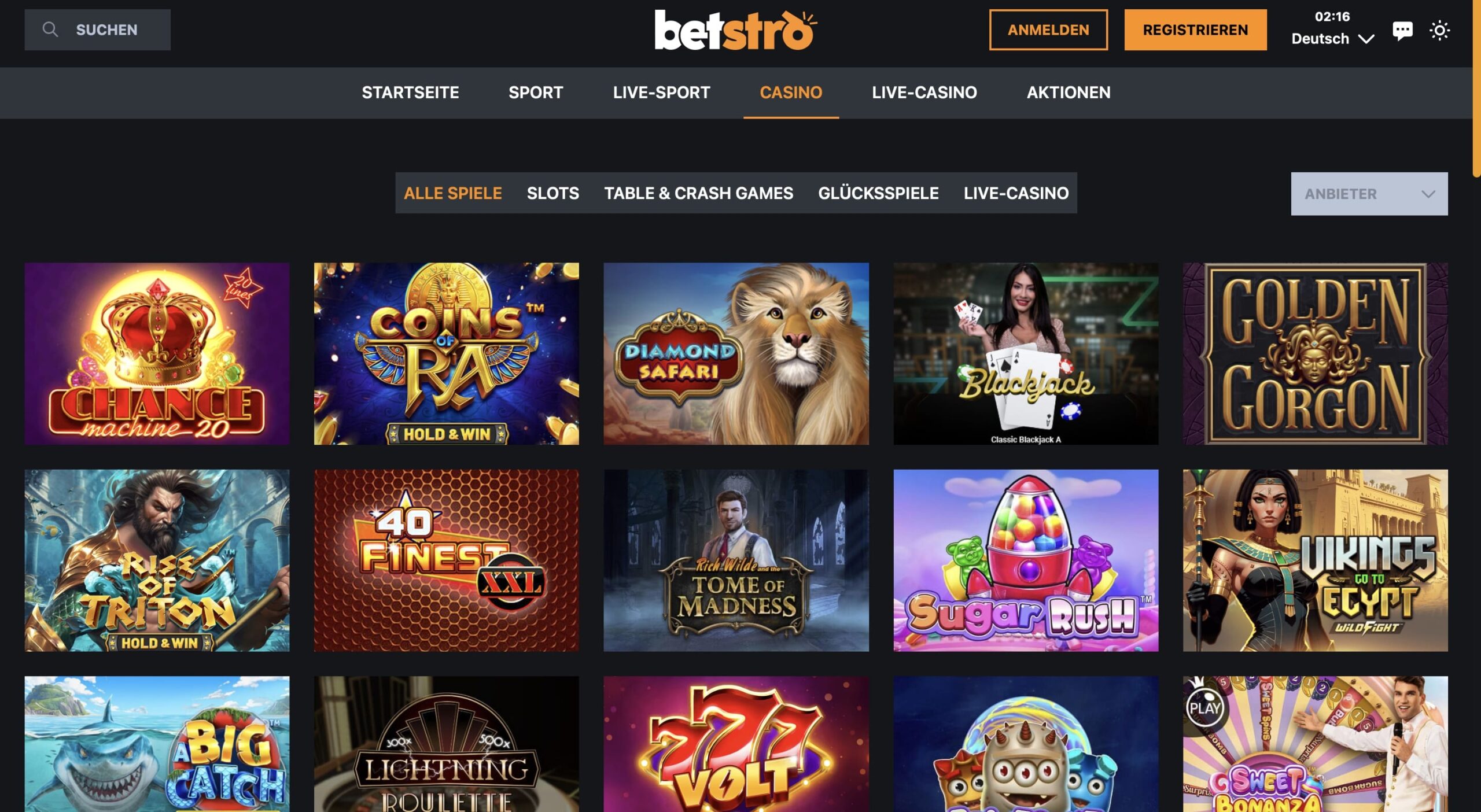 Betstro Spiele