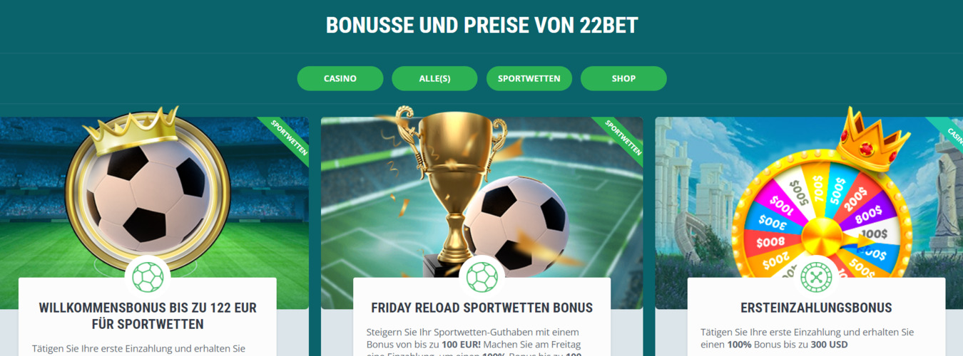 22Bet Casino Boni