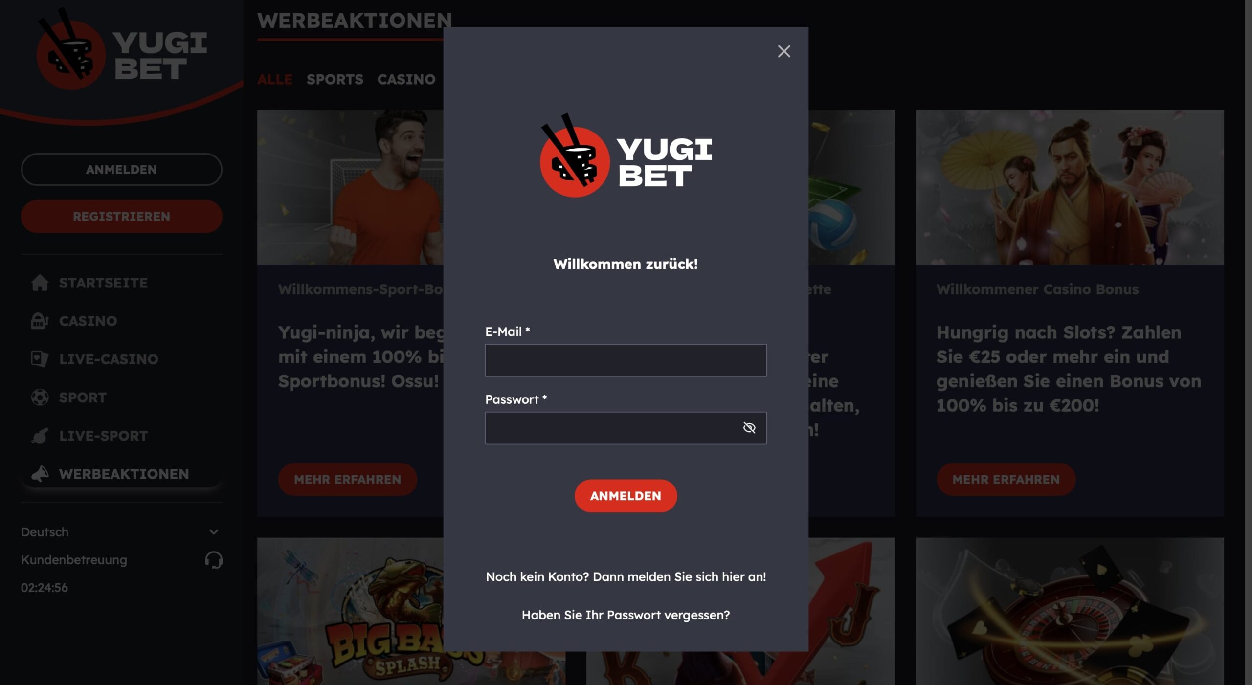 Yugibet Casino Anmeldung