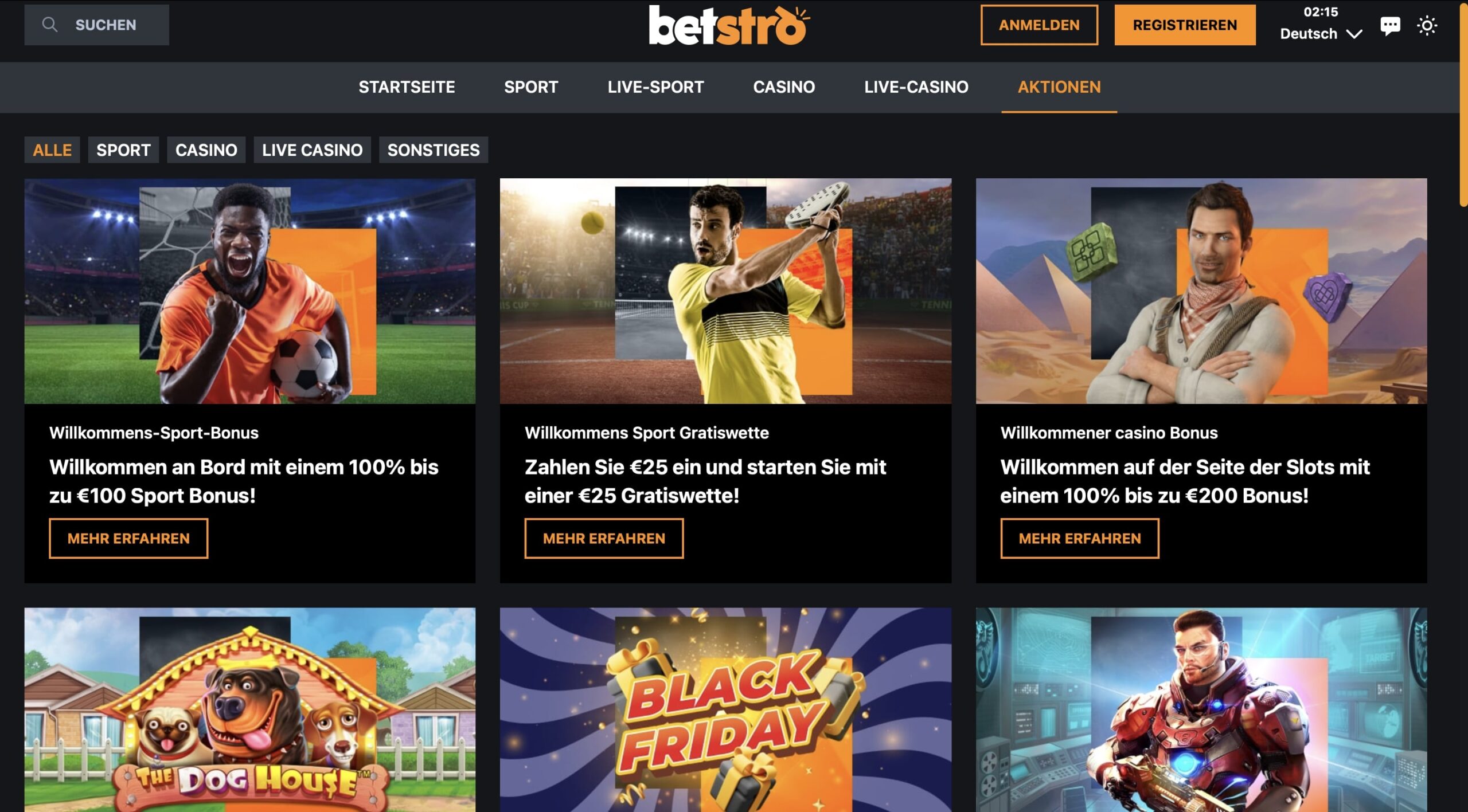 Betstro Casino Bonus