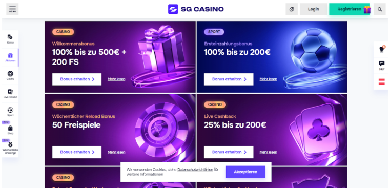 SG Casino   Boni und Aktionen