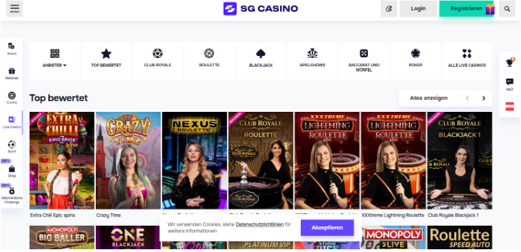 SG Casino   Live Spiele