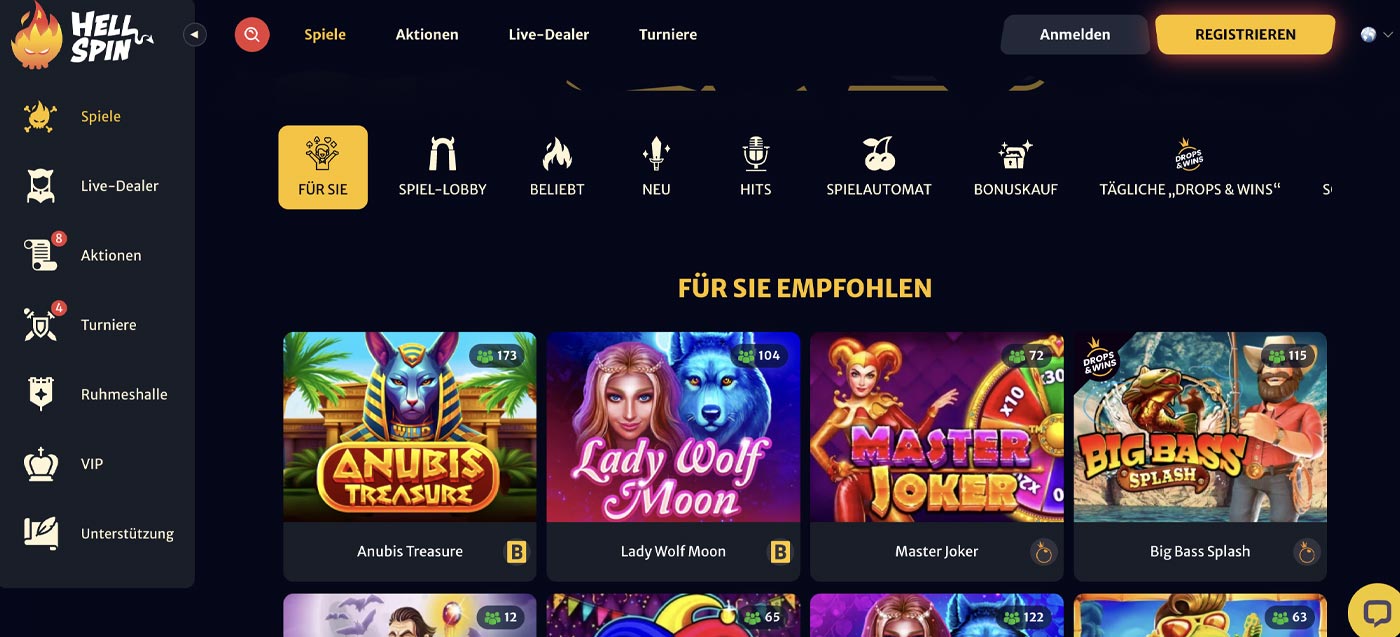 hellspin spiele