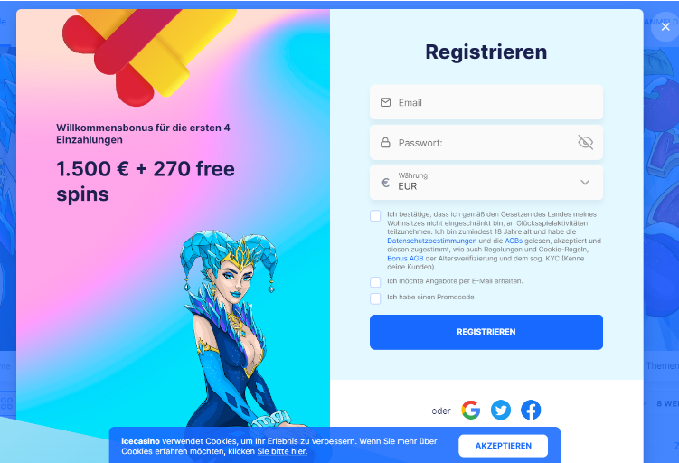 ice casino registrieren