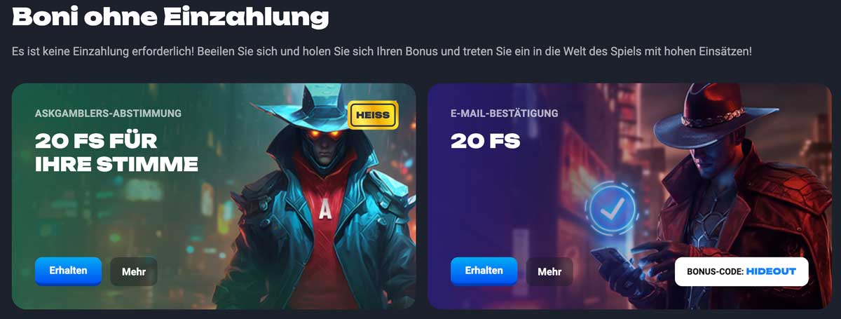 lucky hunter Casino Boni ohne Einzahlung