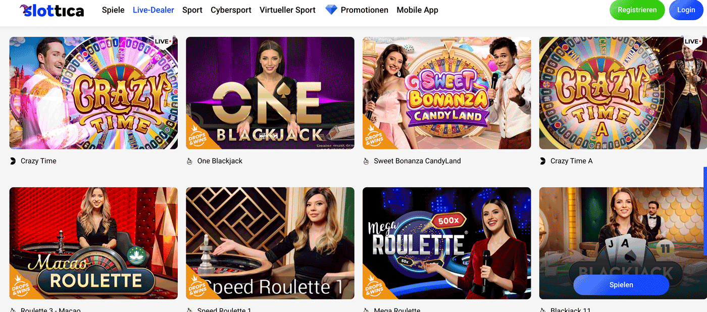 slottica live casino