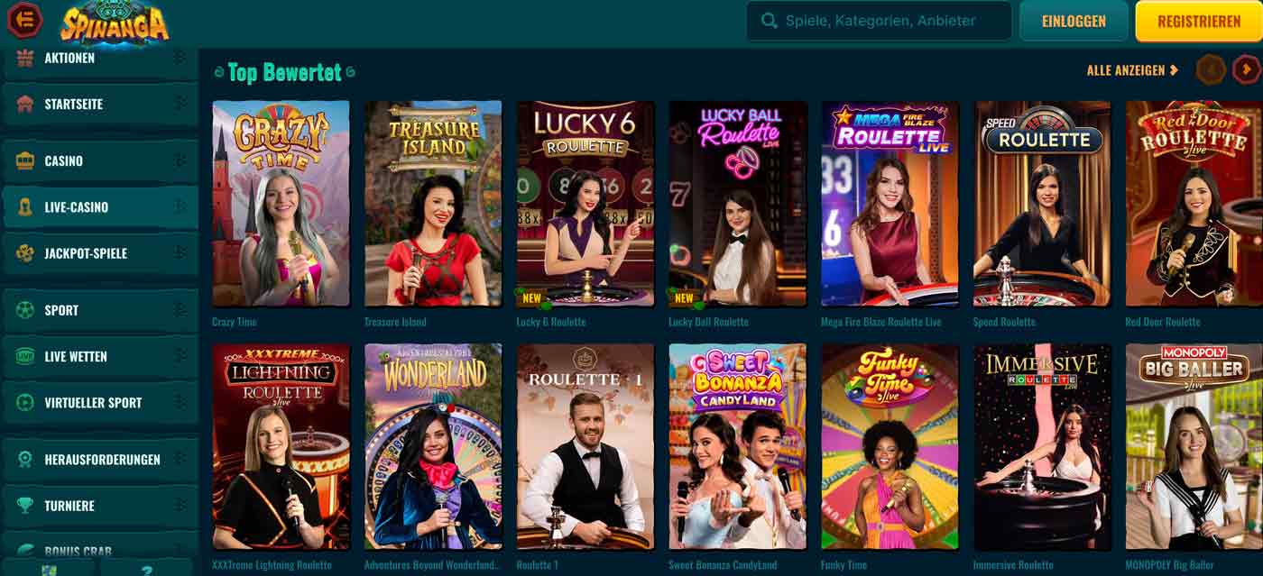 Spinanga Live Casino